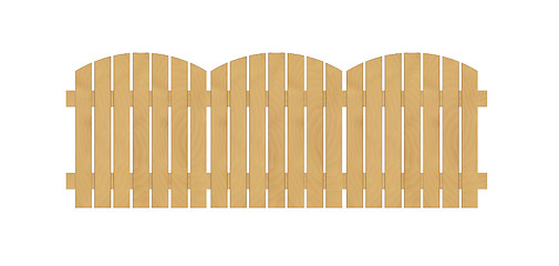 Image showing round fence created from wooden laths on white background