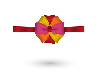 Image showing red, yellow, pink and orange elegant bow