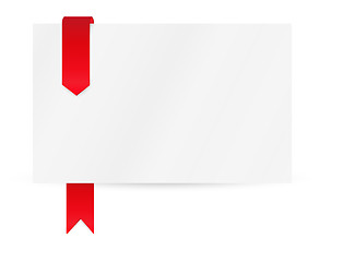 Image showing ribbon or bookmark with blank paper