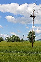 Image showing high voltage power lines