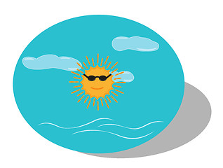 Image showing hot sun with black glasses