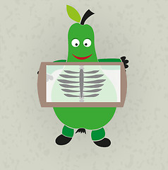 Image showing funny illustration - pear and rentgen