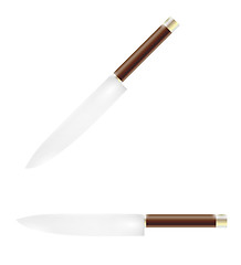 Image showing two sharp wooden knifes on white background