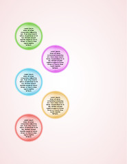 Image showing infographics - five color circle panels