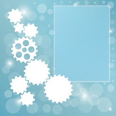 Image showing blue background with cogwheel