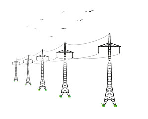 Image showing high voltage power lines