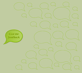 Image showing give me feedback speech bubble with empty bubbles