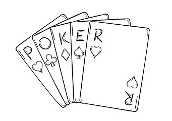 Image showing five poker cards