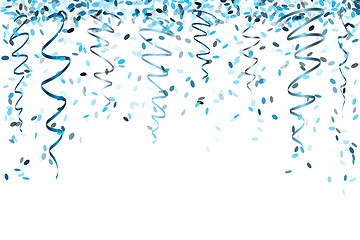 Image showing falling blue confetti