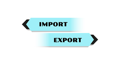 Image showing import and export blue buttons