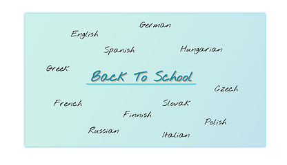 Image showing back to school with foreign languages