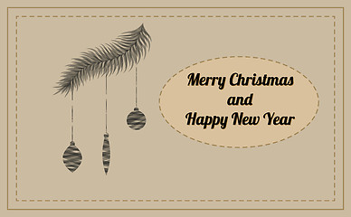 Image showing retro merry christmas card