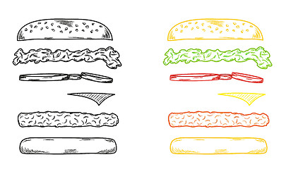 Image showing sketch of the hamburger