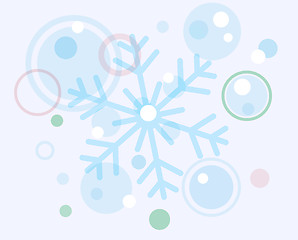 Image showing abstract christmas snow flake and balls