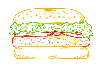 Image showing sketch of the hamburger