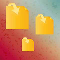 Image showing spotted background and yellow paper with arrow