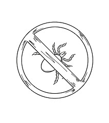 Image showing warning sign of the tick, sketch