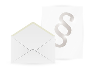 Image showing envelope and paper with paragraph