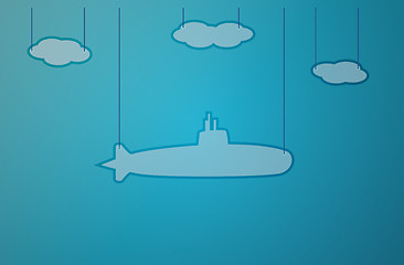 Image showing blue background with submarine