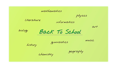 Image showing back to school with lessons