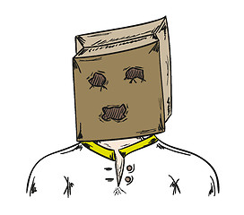 Image showing man with paper bag on his head