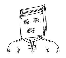 Image showing man with paper bag on his head