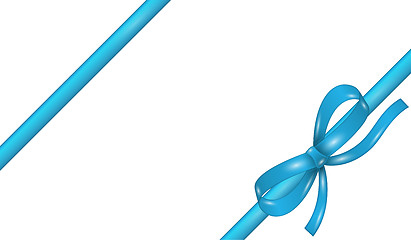 Image showing blue ribbon with bow