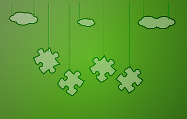 Image showing green background with puzzle
