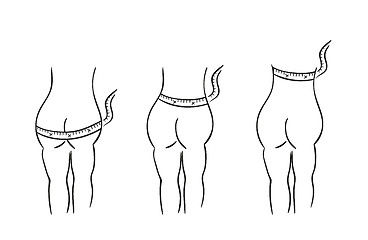 Image showing sketch of the naked woman body