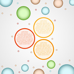 Image showing infographics - three color circle panels