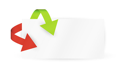 Image showing red and green arrows and paper