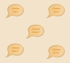 Image showing five speak bubbles - Choose one, two, three, four, five