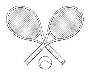 Image showing two tenis rackets and ball