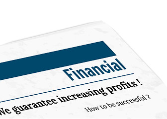 Image showing newspaper - financial, profit