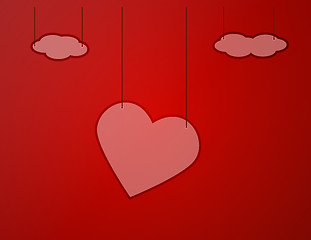 Image showing red background with heart
