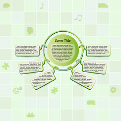 Image showing field of green squares and green info element