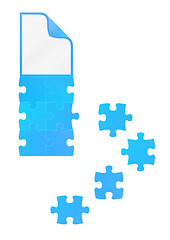 Image showing field of puzzles with paper on the top