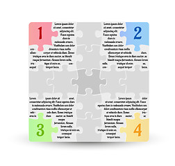 Image showing infographics - four options with puzzle pieces