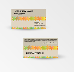 Image showing modern puzzle business card vector template