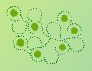 Image showing abstract green pieces in wind