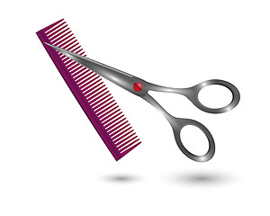 Image showing small comb and scissors