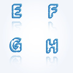 Image showing sketch jagged alphabet letters, E, F, G, H