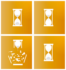 Image showing four different sandglasses