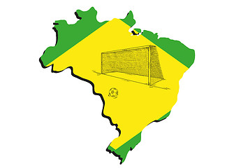 Image showing brazilian map and football