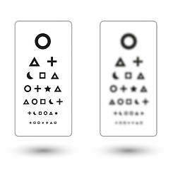 Image showing sharp and unsharp snellen chart with symbols for children