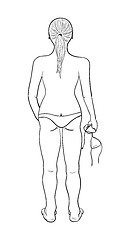 Image showing sketch of the girl in swimsuit