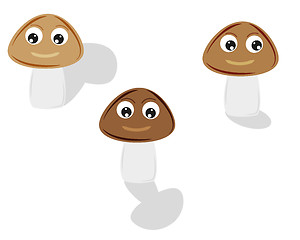 Image showing three comic mushrooms