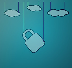 Image showing blue background with lock