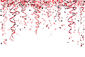 Image showing falling red confetti