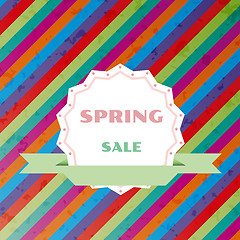 Image showing spring sale colorful retro vector background